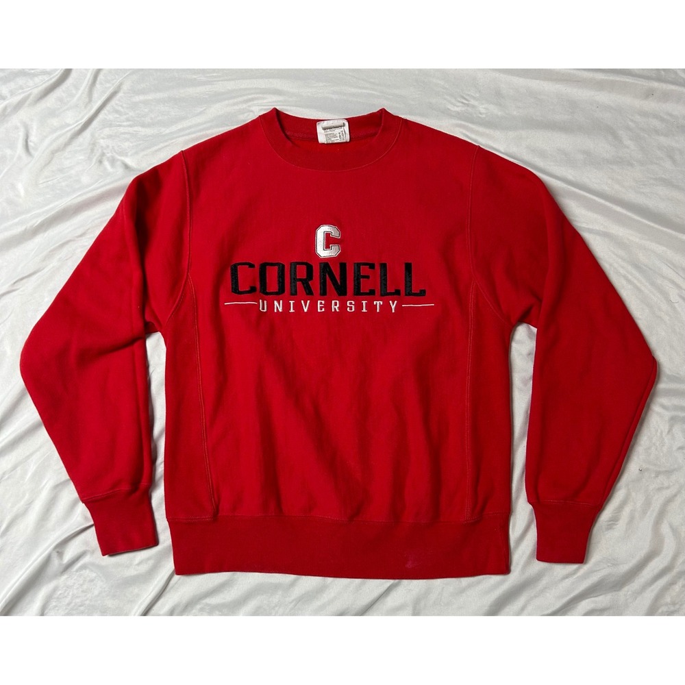 Champion Reverse Weave Cornell University Sweatshirt Red Mens Small Embroidered